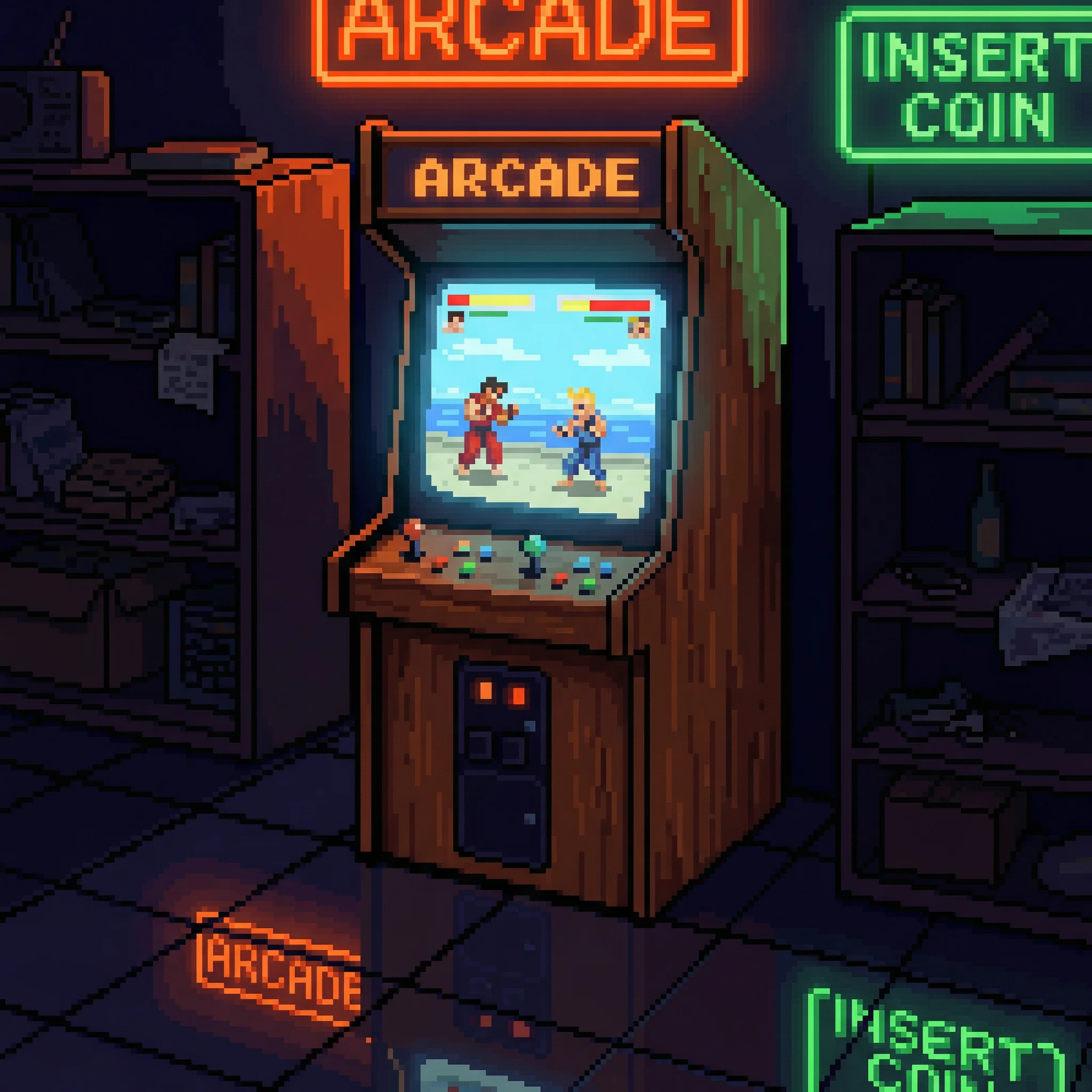 像素艺术作品：怀旧街机厅 - ky棋牌 社区创作